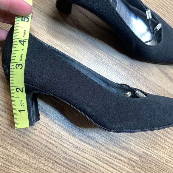 STUART WEITZMAN Womens Size 6M Fabric Pumps Shoes Heel Black - Picture 10 of 10